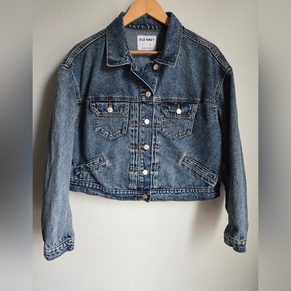 OLD NAVY Cropped Blue Jean Jacket